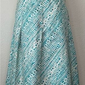Merona Green Knee-Length A-Line Silk Skirt